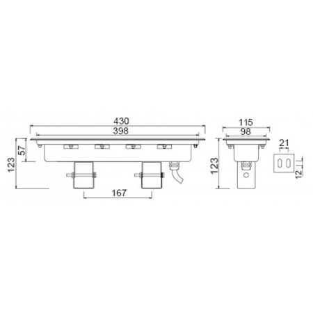 Reflektor liniowy  PXYH- XT002 9 / 18 / 36 Watt dowolny kolor+ RGB IP68 stal nierdz.